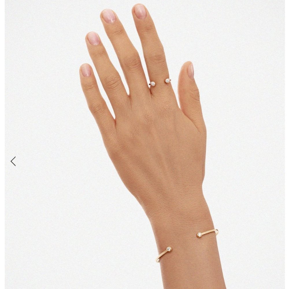 SOLD - Vanrycke Paris Mademoiselle Else 18k Gold Diamond Cuff Bracelet - Picture 1 of 14